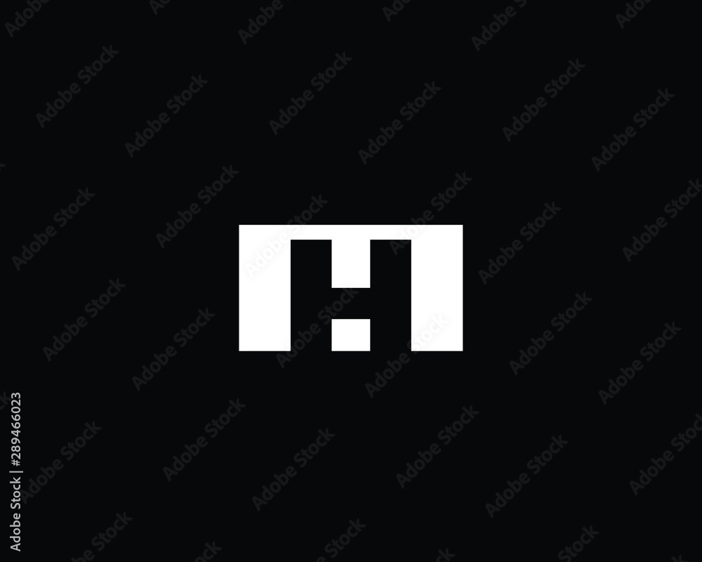 Fototapeta premium Creative Professional Trendy Letter MH HM Logo Design in Black and White Color , Initial Based Alphabet Icon Logo