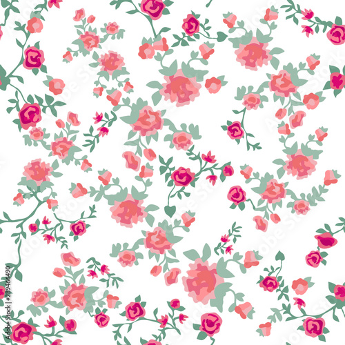 Classical fabric pattern with small flowers.