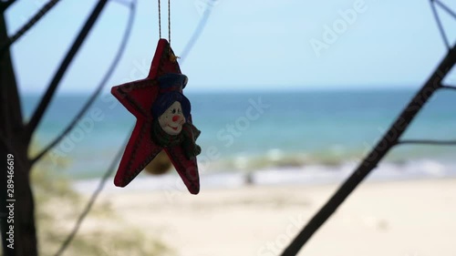 Christmas in the tropes at a beach with the Pacific Ocean photo