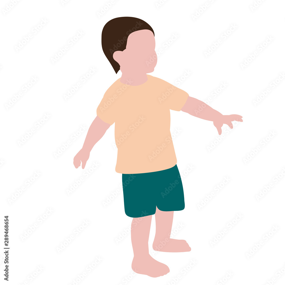 flat style child, little boy flat style child, little boy