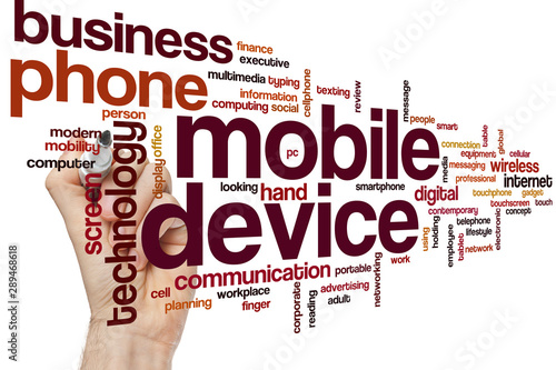 Mobile device word cloud