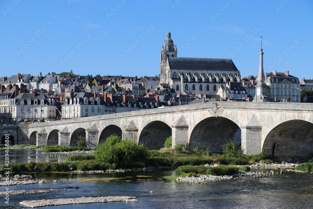 Stadtpanorama von Blois an der Loire