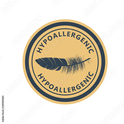 Hypoallergenic tested product logo - label for hypoallergenic package, dermatology test logo for sensitive skin