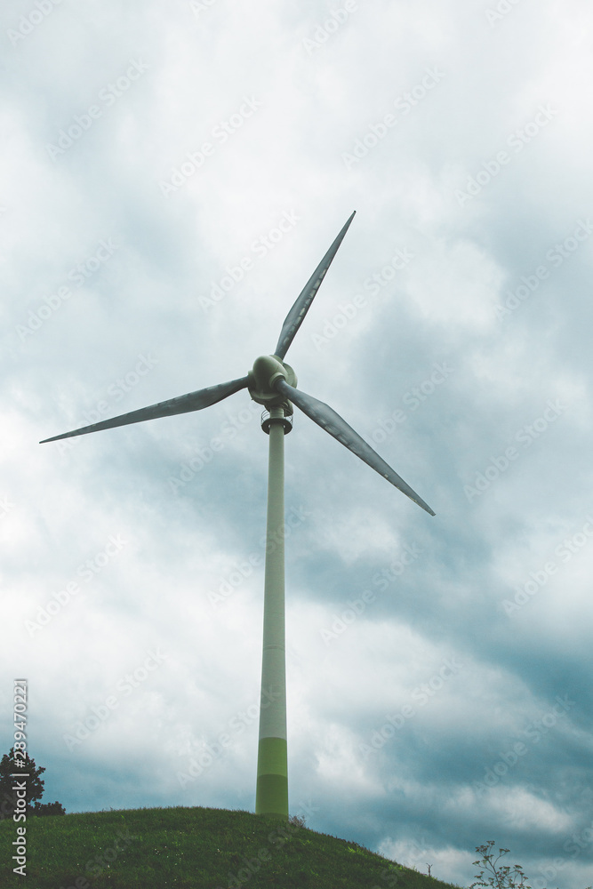 Landscape with a Windmill on the Hill and Cloudy Weather Landscape with a Windmill on the Hill and Cloudy Weather