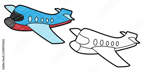 plane design vector with texture. black and white colors