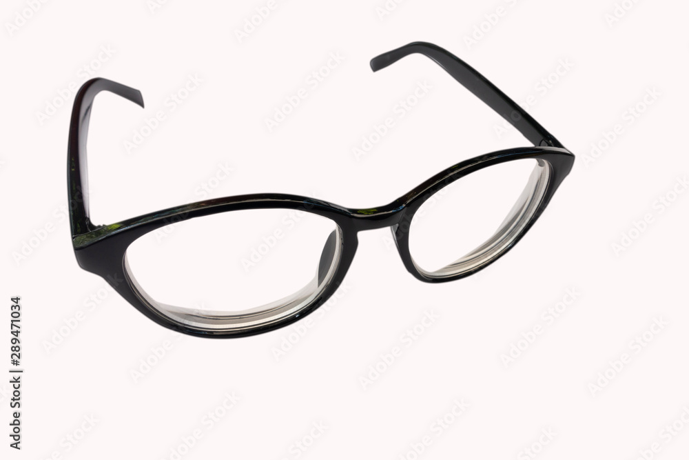 Fototapeta premium Black glasses on white background