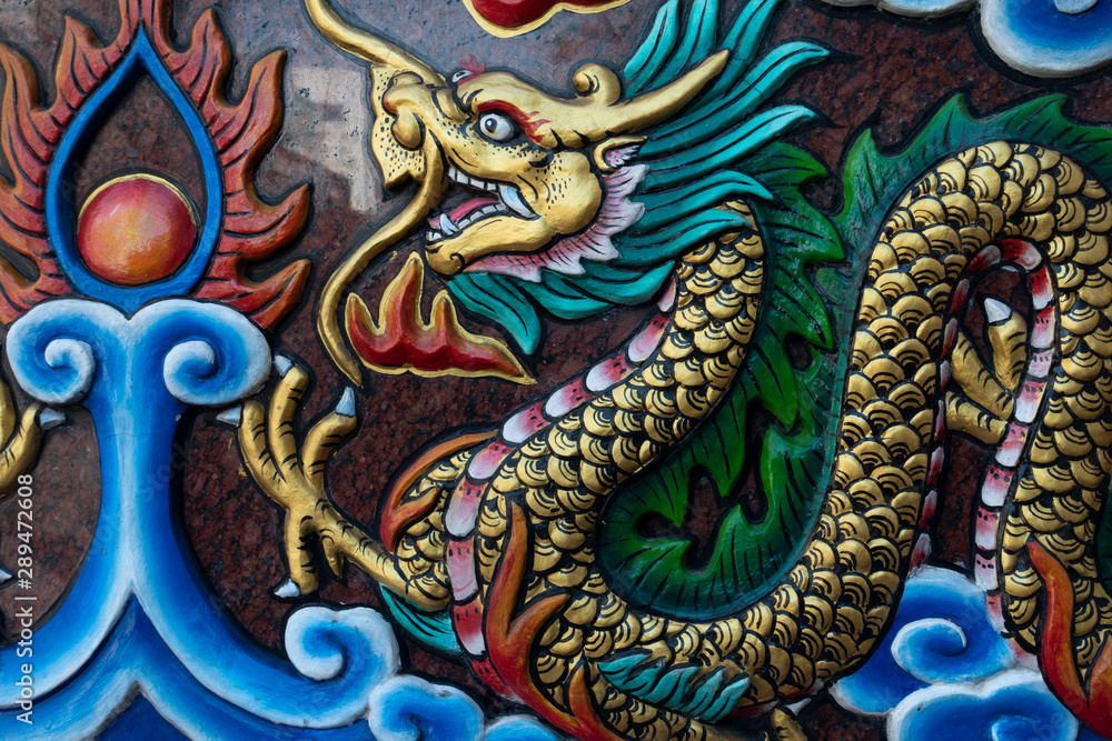 golden dragons in chinese style