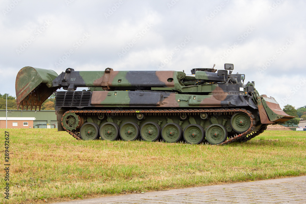 Military armored tank dozer from german army