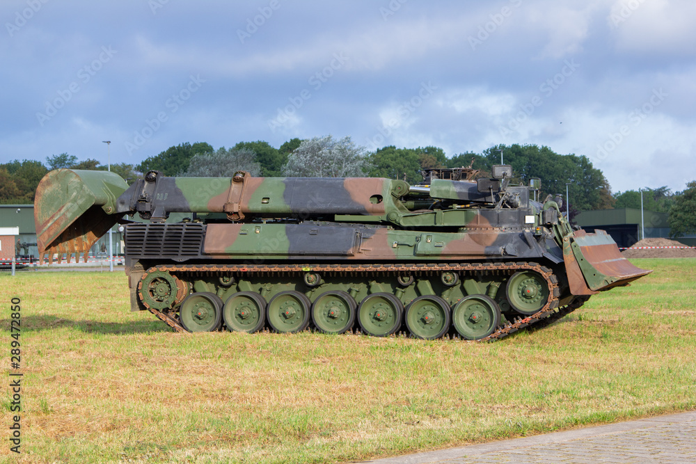 Military armored tank dozer from german army Military armored tank dozer from german army