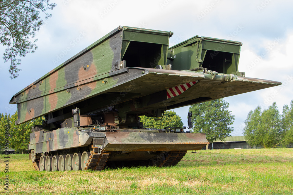 Fototapeta premium Armoured vehicle launched bridge from german army