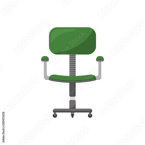 computer chair in flat style color icon