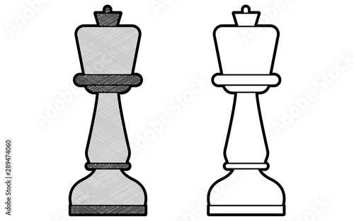 Chess king design vector with texture. black and white colors