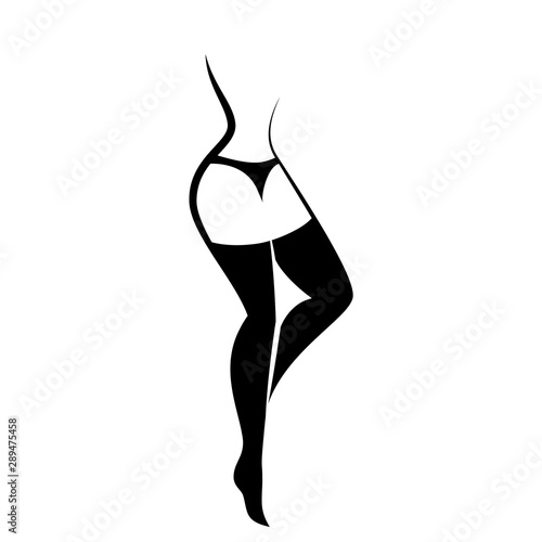 woman in stockings and underpants