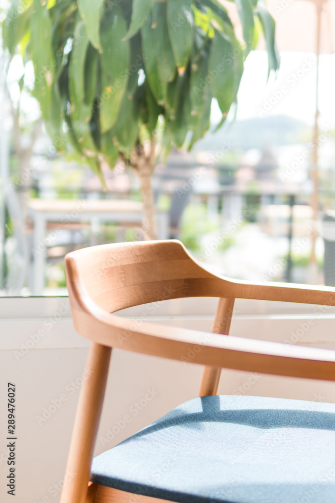 Wooden chair in luxury restaurant