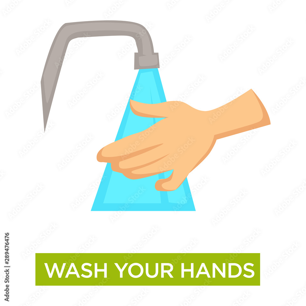 Hands washing, hygiene and cleanliness, medical advice, water current Hands washing, hygiene and cleanliness, medical advice, water current