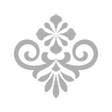 Damask graphic ornament. Floral design element. Grey vector pattern