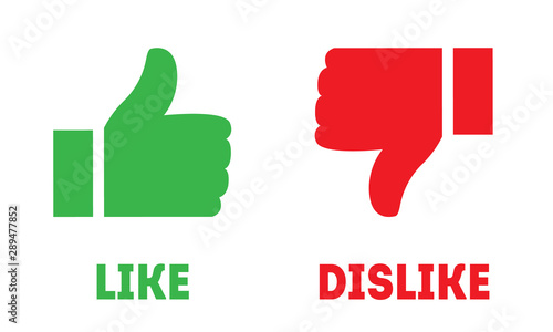 Like and dislike icons. Thumbs up and thumbs down symbols. Vote concept