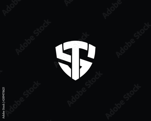 Creative Professional Trendy Letter ST TS Logo Design in Black and White Color , Initial Based Alphabet Icon Logo