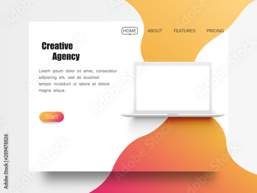 Website template for websites, or apps. photo