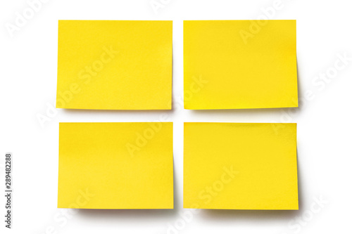 Yellow blank stickers, isolated on white background