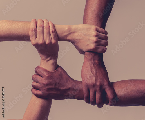 Stop racism, conceptual image against intolerance and discrimination. photo