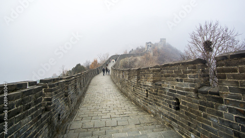 A lovely cloudy day at the Mutianyu part of the Great Wall in Beijing, this amazing section is full of towers and a nice curves on the wall. 