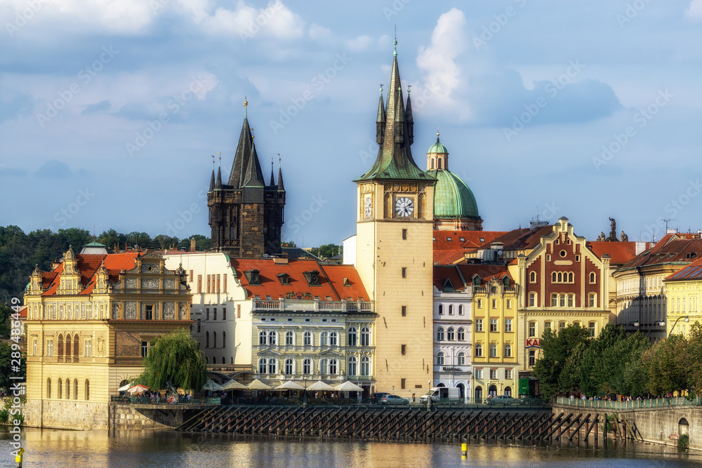 vltava river and old town bridge tower