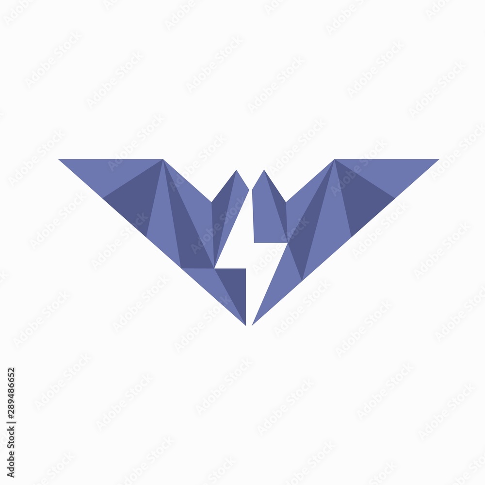 Bat logo with geometric concept Bat logo with geometric concept