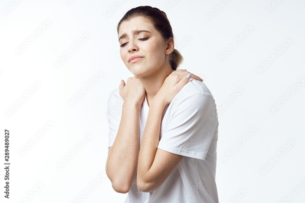 portrait of a young woman isolated on white background portrait of a young woman isolated on white background