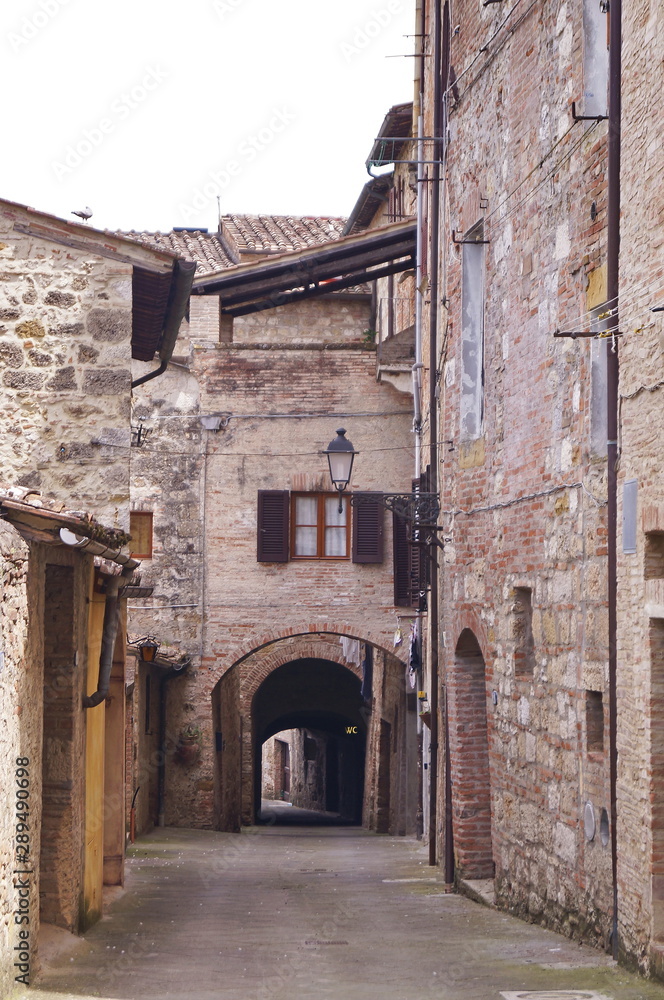 Typical street of Colle Val d'Elsa, Tuscany, Italy