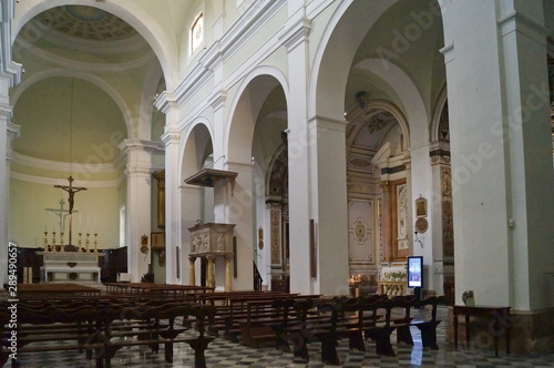 Interior of the cathedral of Colle Val d Elsa  Tuscany  Italy