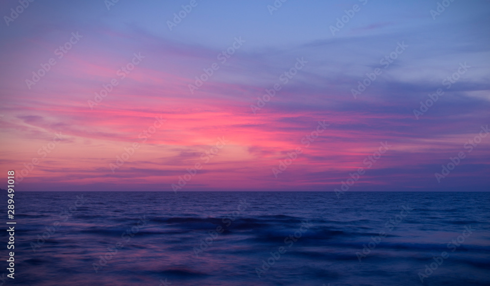 Pink Sunset over water