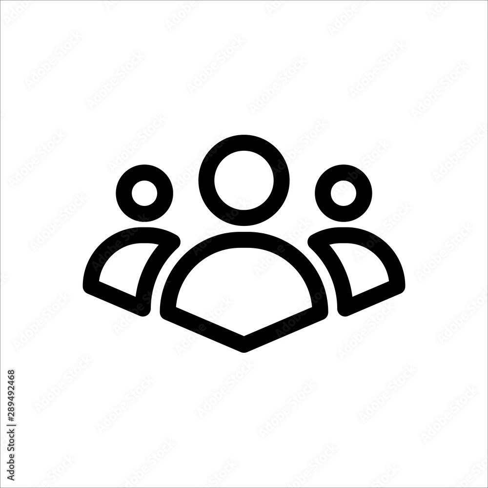 Naklejka premium Group icon. symbol of business people or member profile with trendy flat style icon for web site design, logo, app, UI isolated on white background. vector illustration eps 10