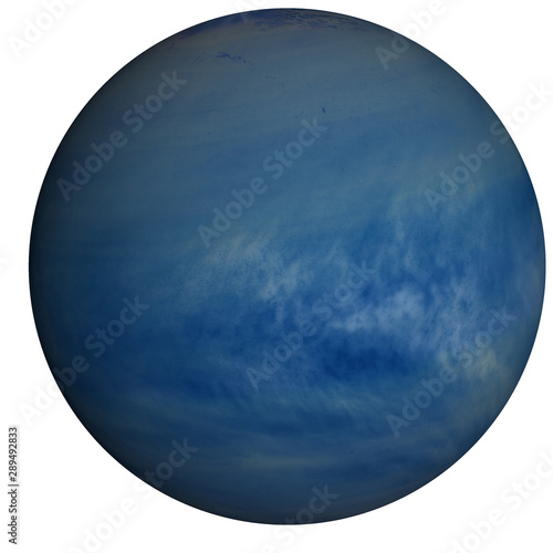 Fototapeta Naklejka Na Ścianę i Meble -  Planet neptune of solar system with atmosphere isolated. Fiction blue planet. 3D render. Elements of this image furnished by NASA.
