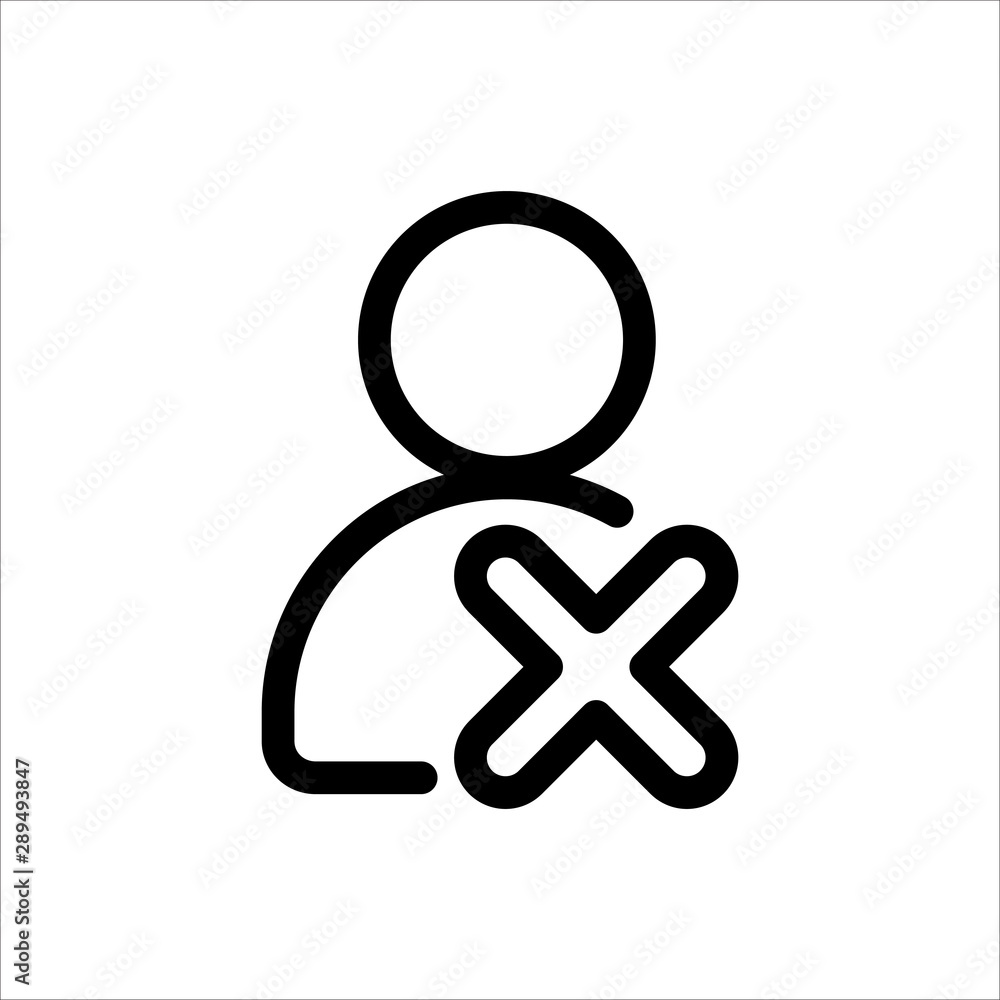 Obraz premium user with cross icon. symbol of business people with trendy flat style icon for web site design, logo, app, UI isolated on white background. vector illustration eps 10