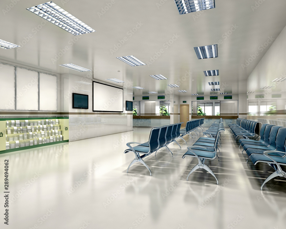 3d render of hospital interior Иллюстрация Stock | Adobe Stock