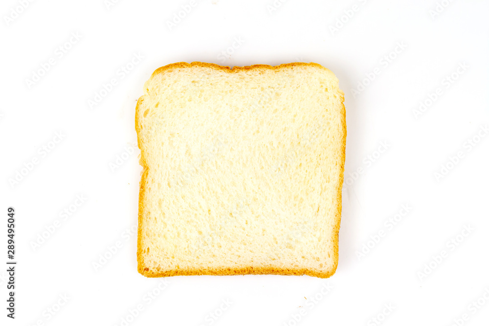 Close-up sliced bread isolated on white background.