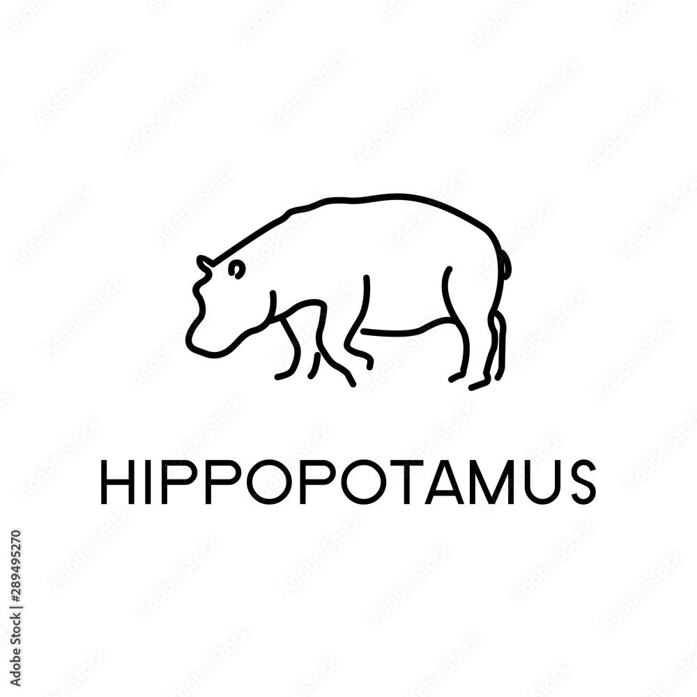 hippopotamus concept mimimalis logo line hippopotamus concept mimimalis logo line