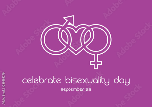 Celebrate Bisexuality Day vector. Bisexuality icon vector. Bisexuality symbol with heart. Celebrate Bisexuality Day Poster, September 23. Important day