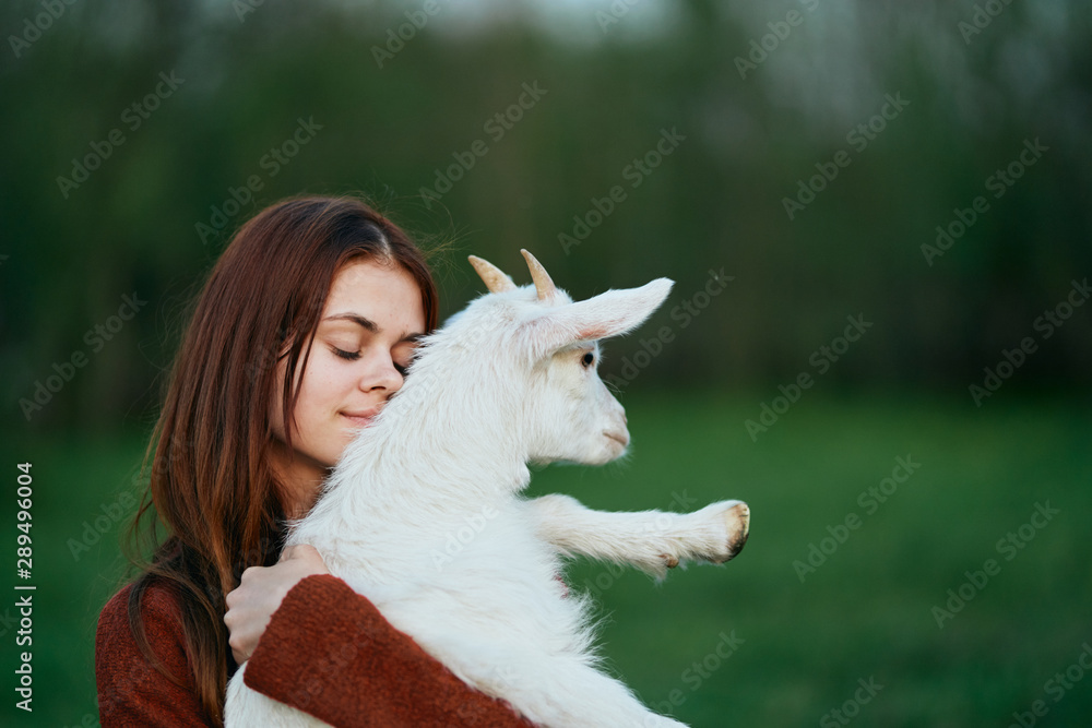 girl with goat girl with goat