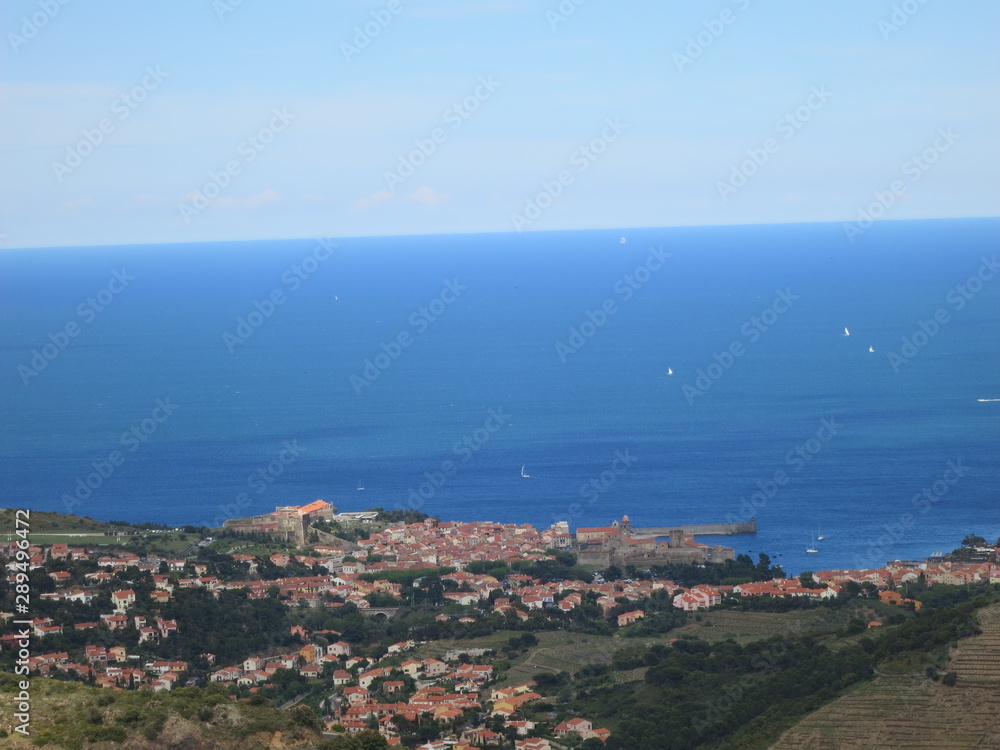 coastal line with blue sea in Europe