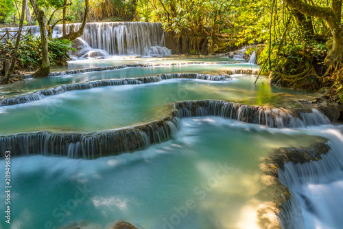 Tat Kuang Si Waterfalls, These waterfalls are a favorite side trip for tourists in Luang Prabang, Laos