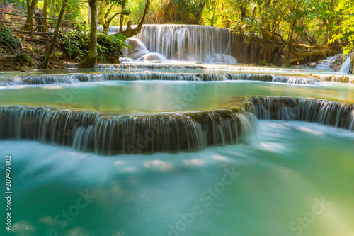 Tat Kuang Si Waterfalls, These waterfalls are a favorite side trip for tourists in Luang Prabang, Laos © pangoasis