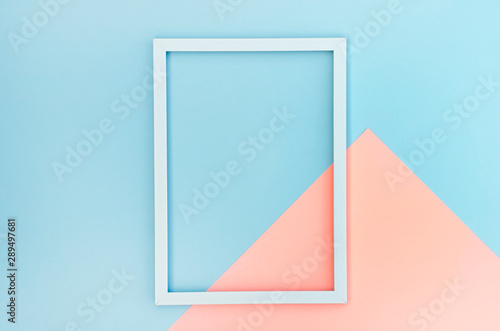 Contrast colorful background with white frame. photo