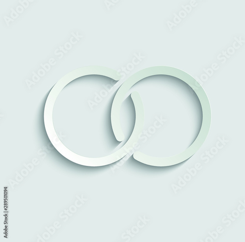  Wedding icon. Wedding rings black icon. paper icon with shadow 