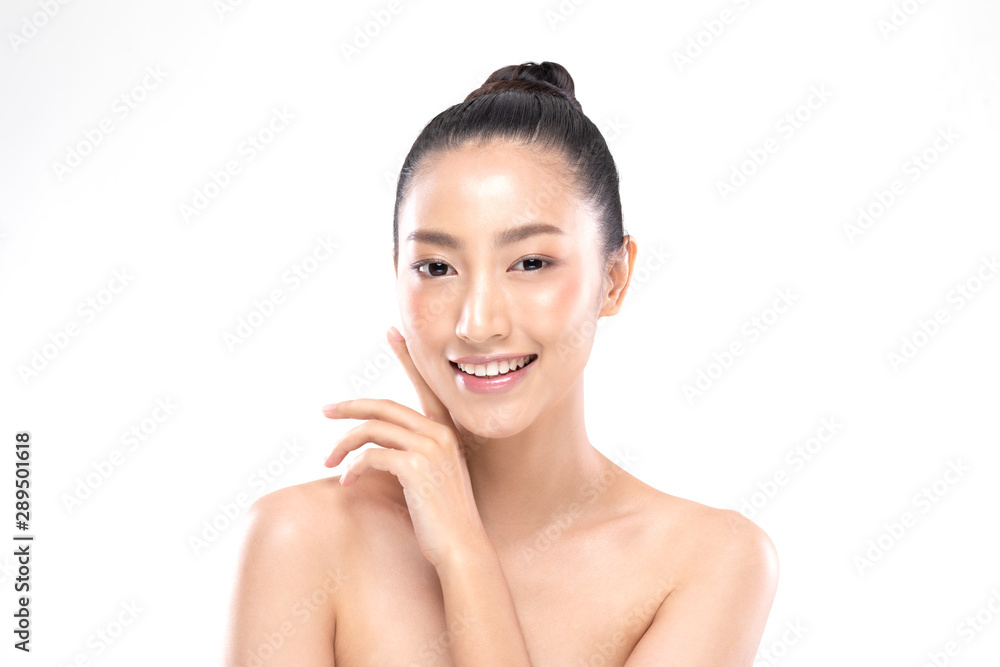 Beautiful Asian woman touching soft cheek smile with clean and fresh skin Happiness and cheerful with positive emotional,isolated on white background,Beauty and Cosmetics Concept Beautiful Asian woman touching soft cheek smile with clean and fresh skin Happiness and cheerful with positive emotional,isolated on white background,Beauty and Cosmetics Concept