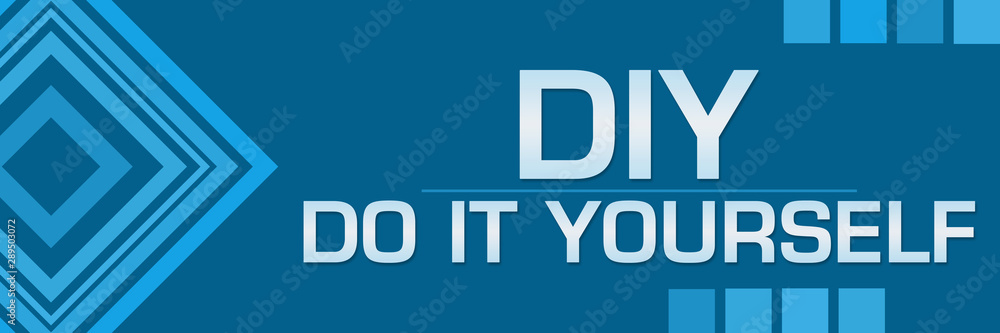 DIY - Do It Yourself Blue Squares Borders Horizontal DIY - Do It Yourself Blue Squares Borders Horizontal