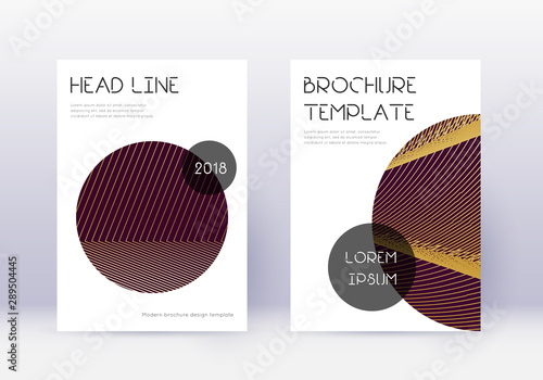 Trendy cover design template set. Gold abstract li