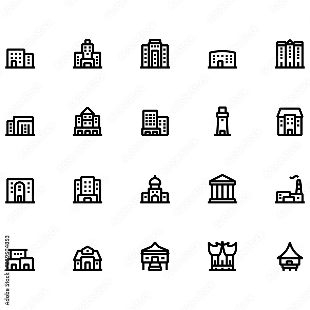 Building icon set Building icon set