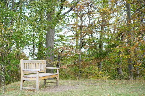 Sitzbank im Park leer